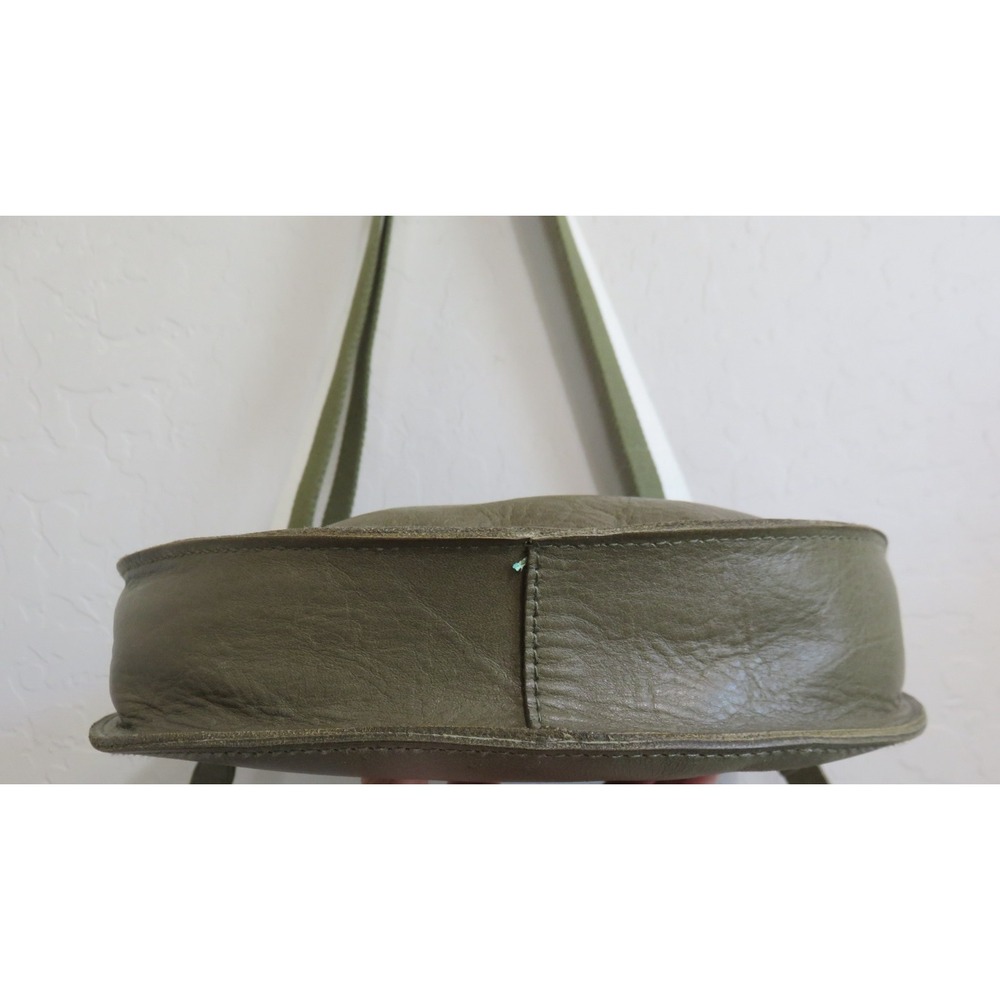 Madewell Tundra Green Transport Leather Saddle Bag Crossbody Shoulder Handbag - Picture 13 of 16